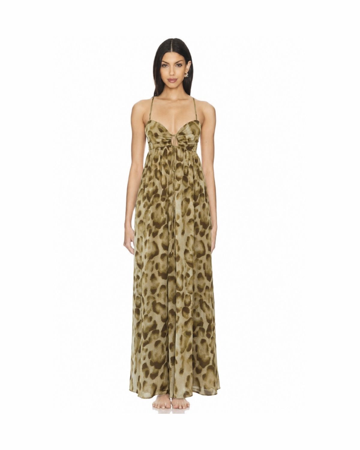 Golden Wild Leopard Maxi Dress
