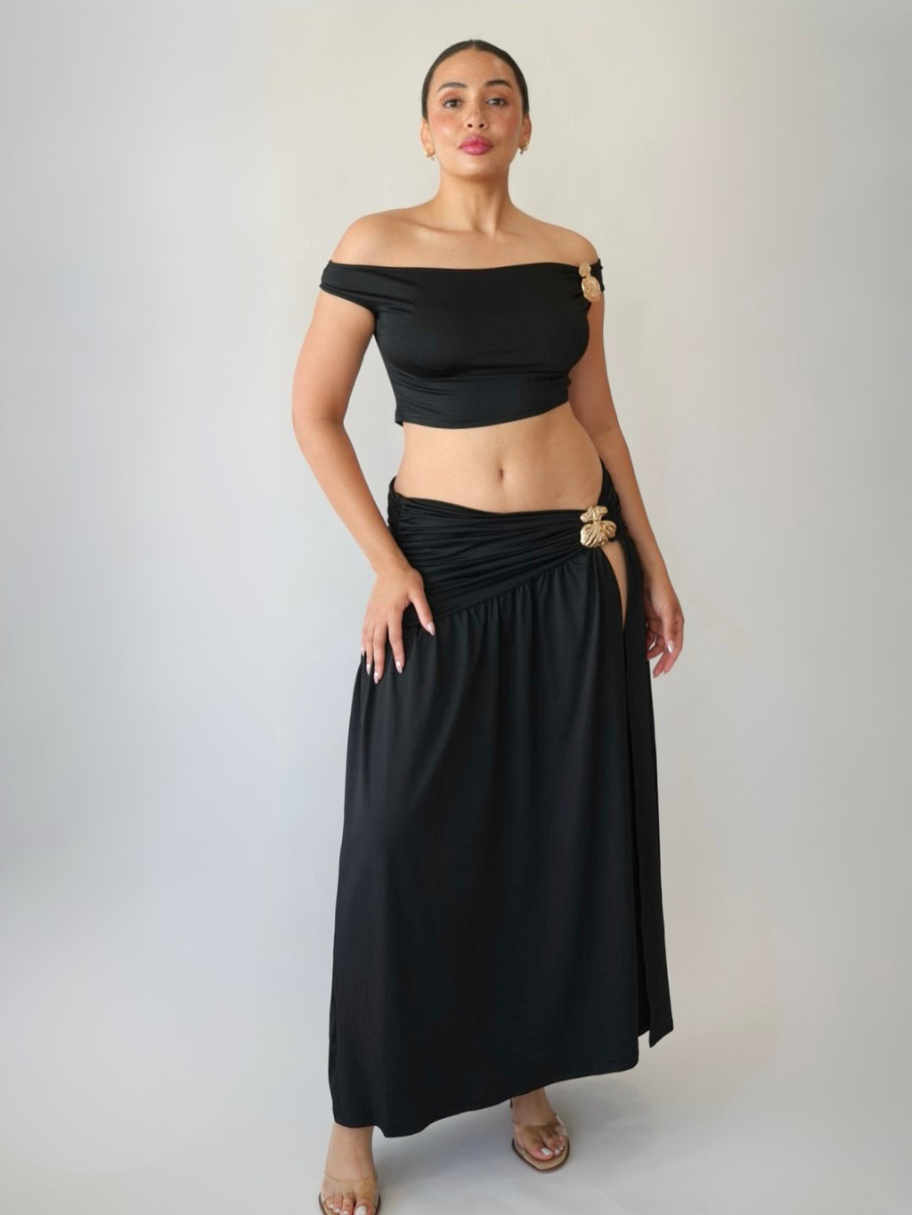 Coastal Goddess Two Piece Set Black
