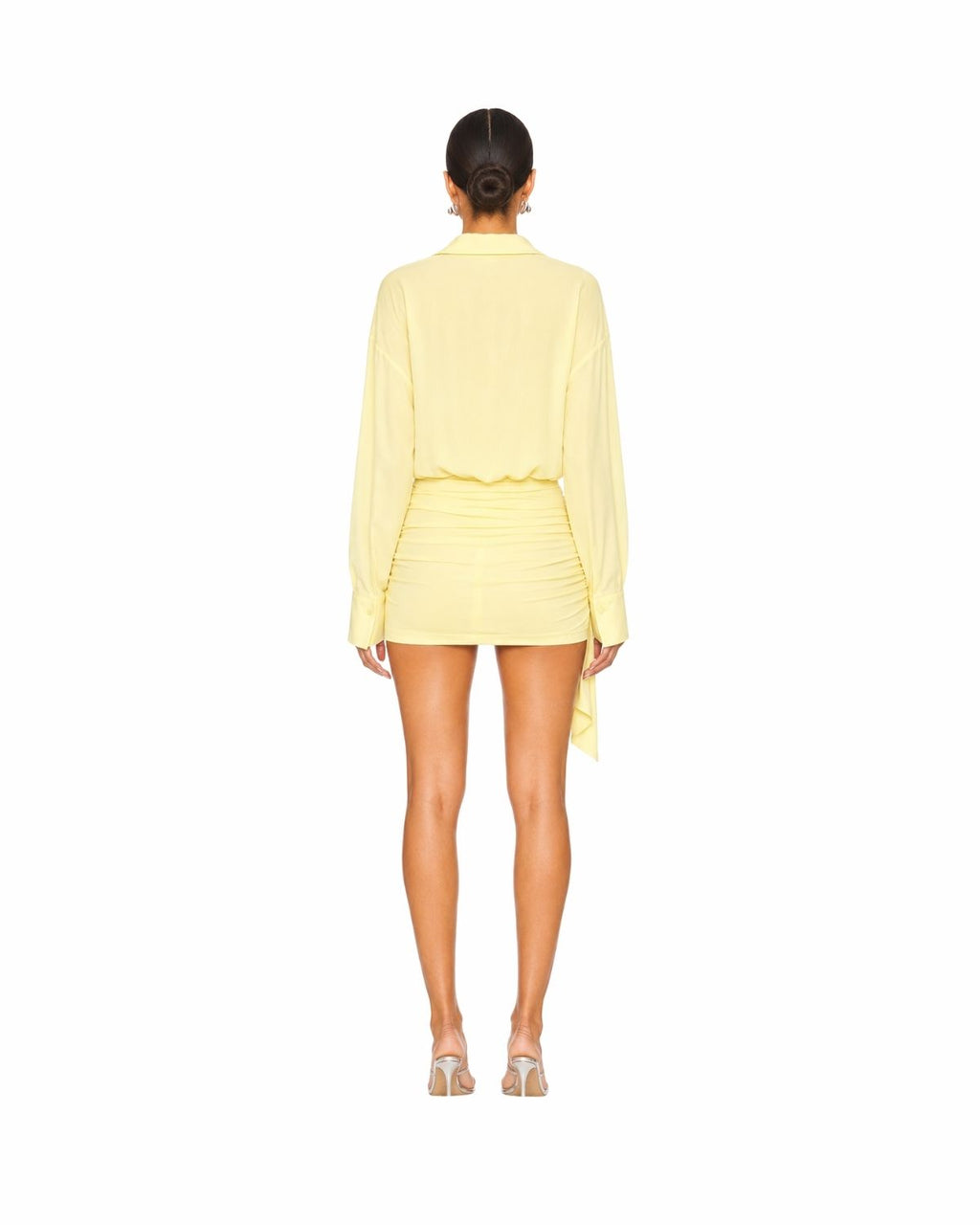 Lemon Glow Wrap Mini Dress