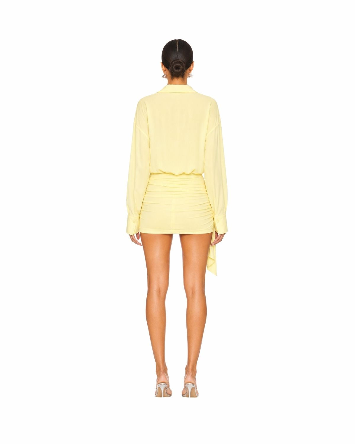 Lemon Glow Wrap Mini Dress