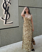 Golden Wild Leopard Maxi Dress
