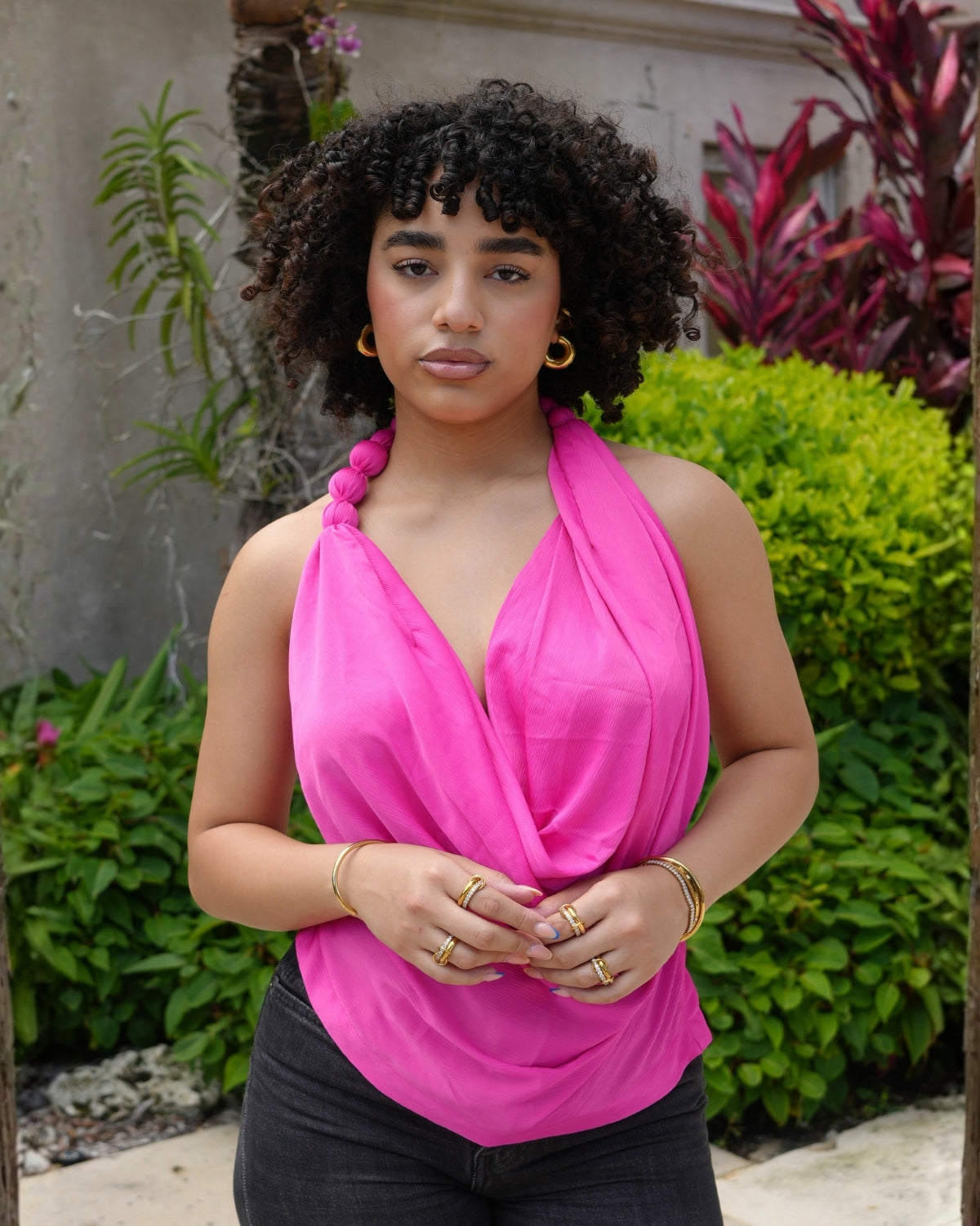 Hot Pink Godess Crochet Maxi Dress