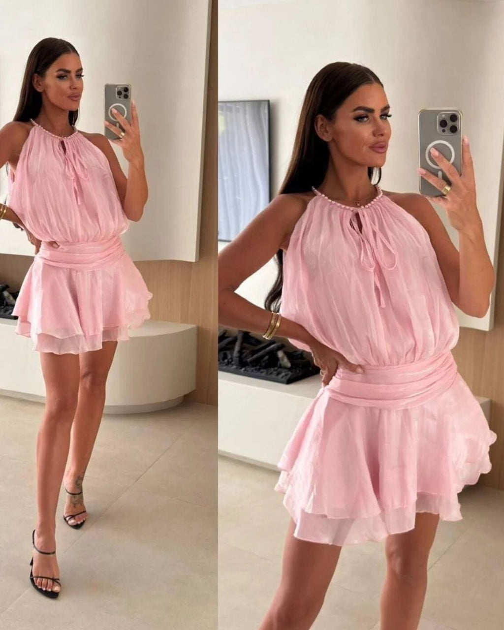 Pink Dream Ruffle Mini Dress
