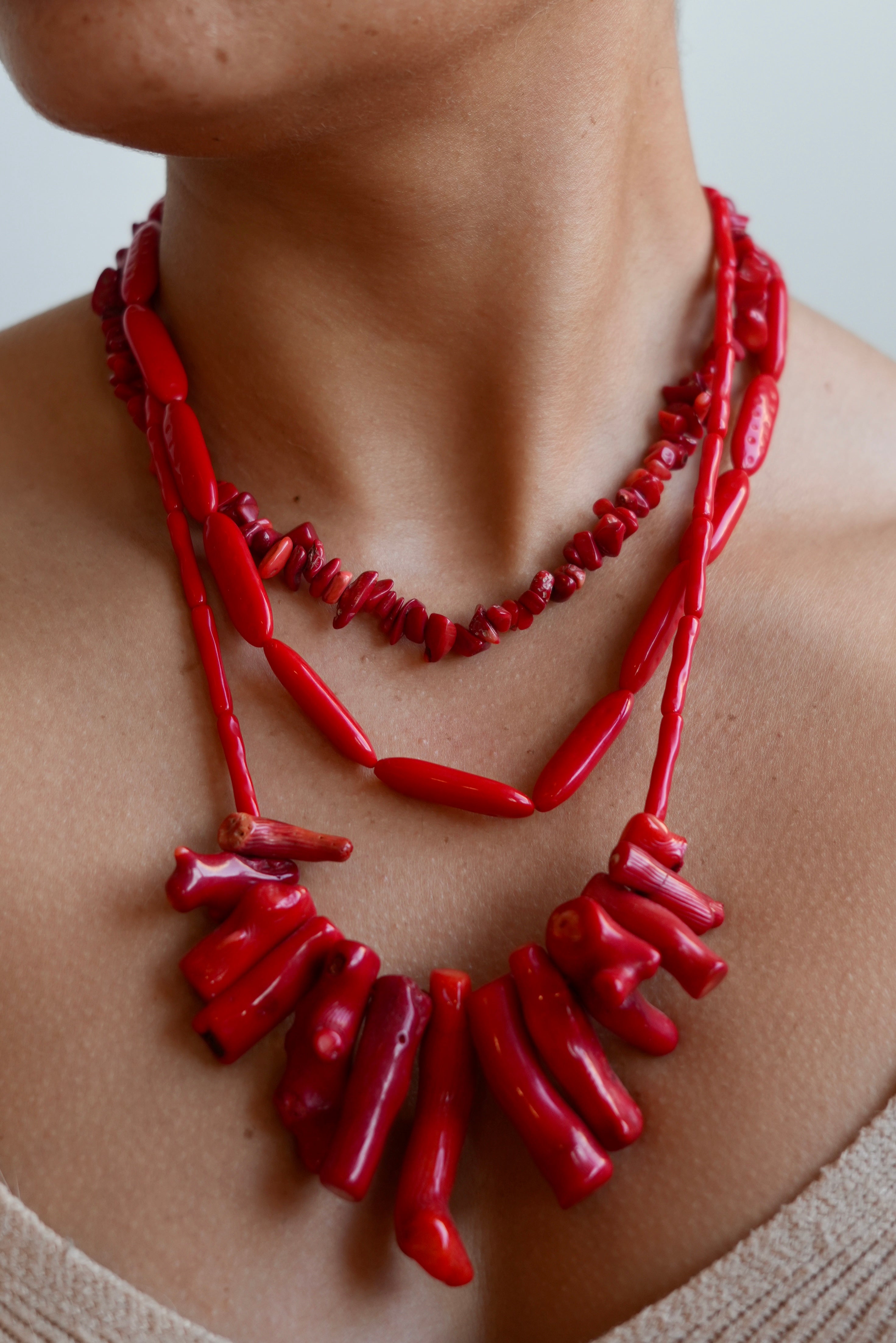 Red Coral Chunky Necklace – Coralina