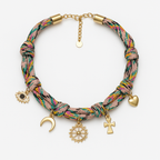 Woven Pink Charm Necklace – Amuleto