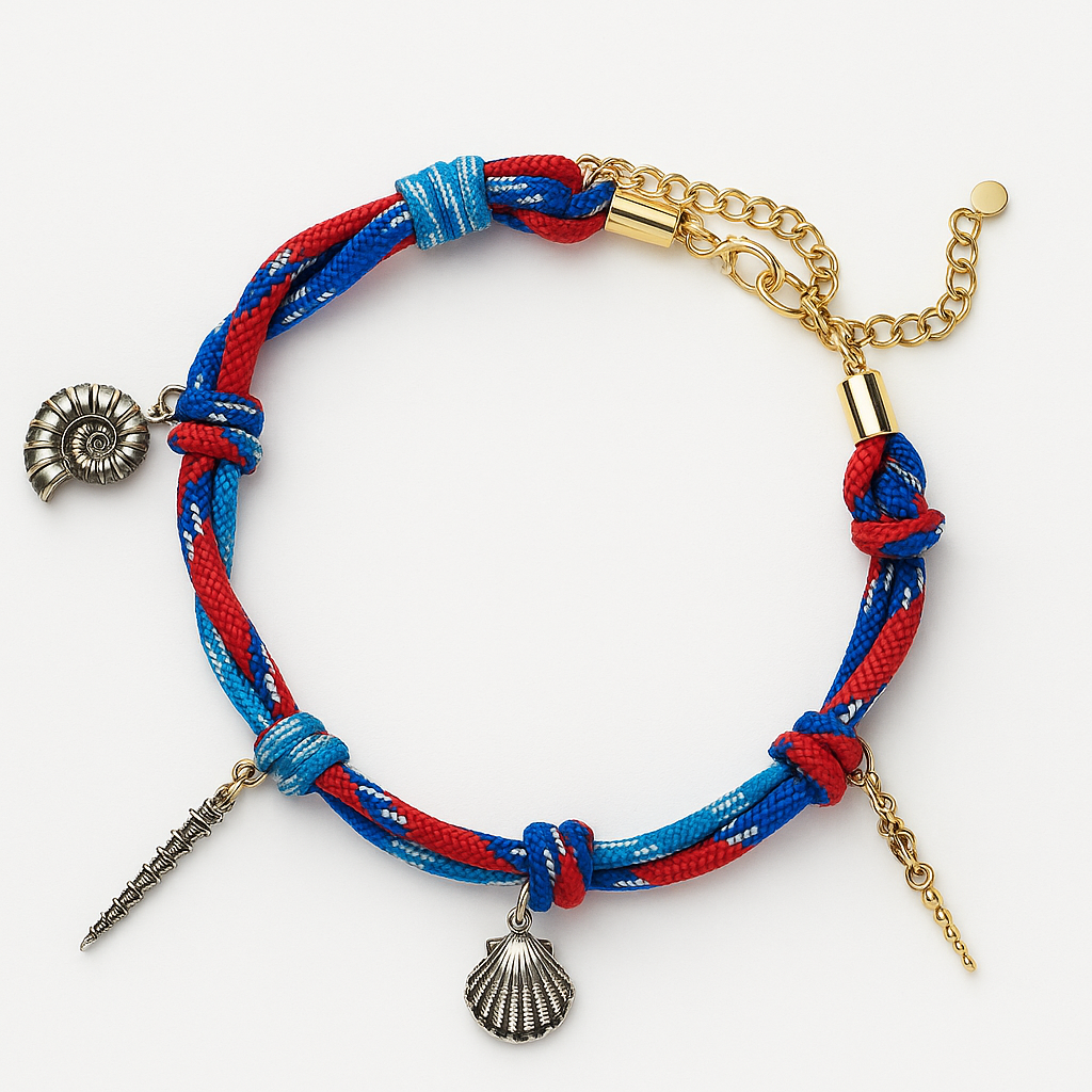 Nautical Red & Blue Charm Necklace – Maréa