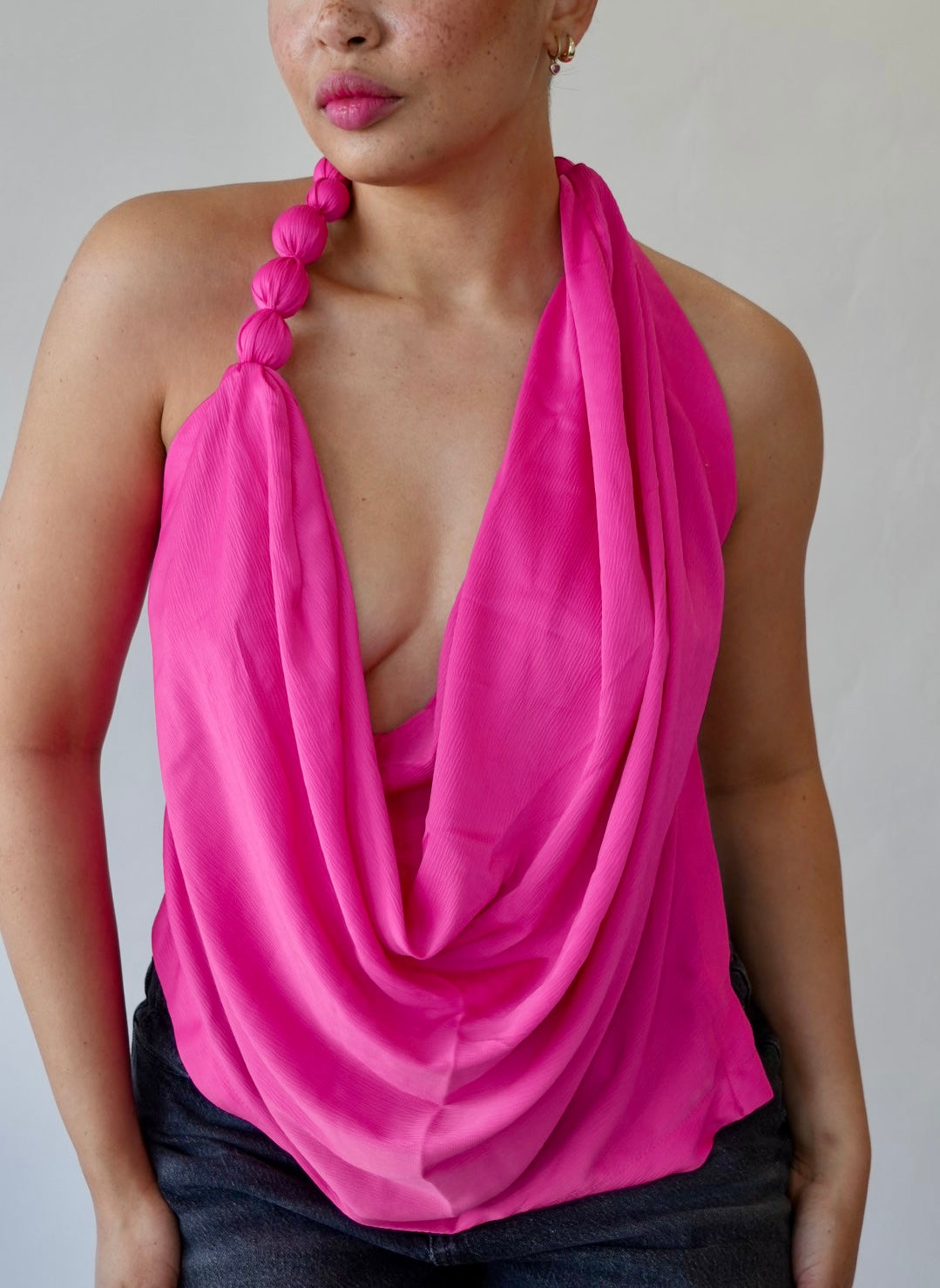 Hot Pink Godess Crochet Maxi Dress