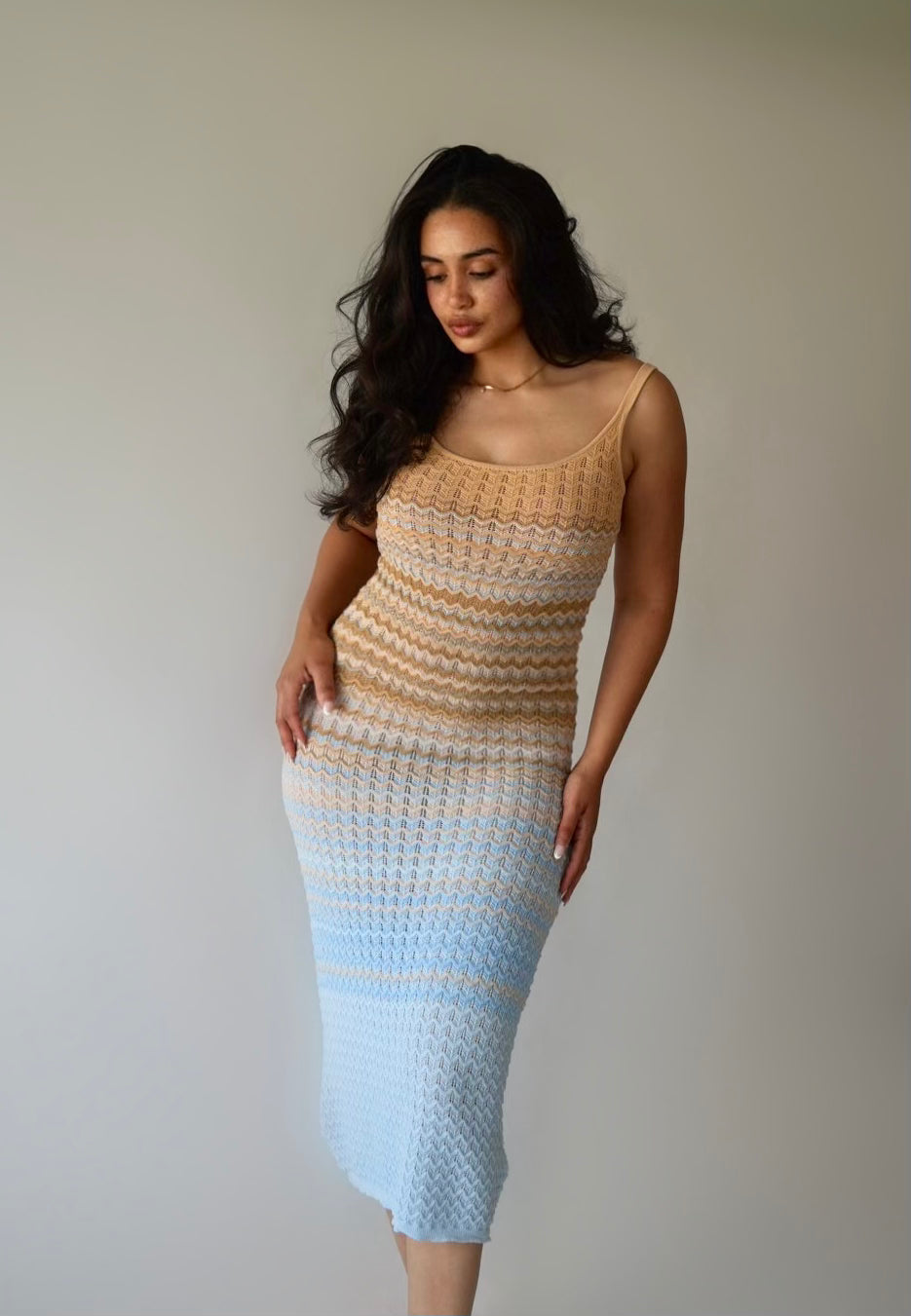 Ocean Breeze Ring Cutout Maxi Dress