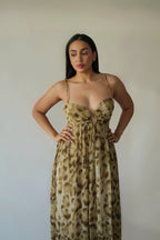 Golden Wild Leopard Maxi Dress