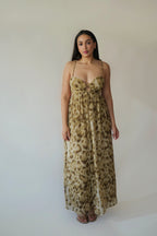 Golden Wild Leopard Maxi Dress