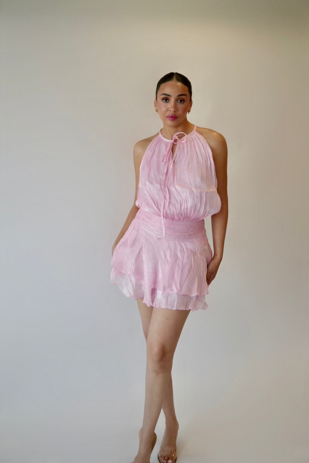 Pink Dream Ruffle Mini Dress
