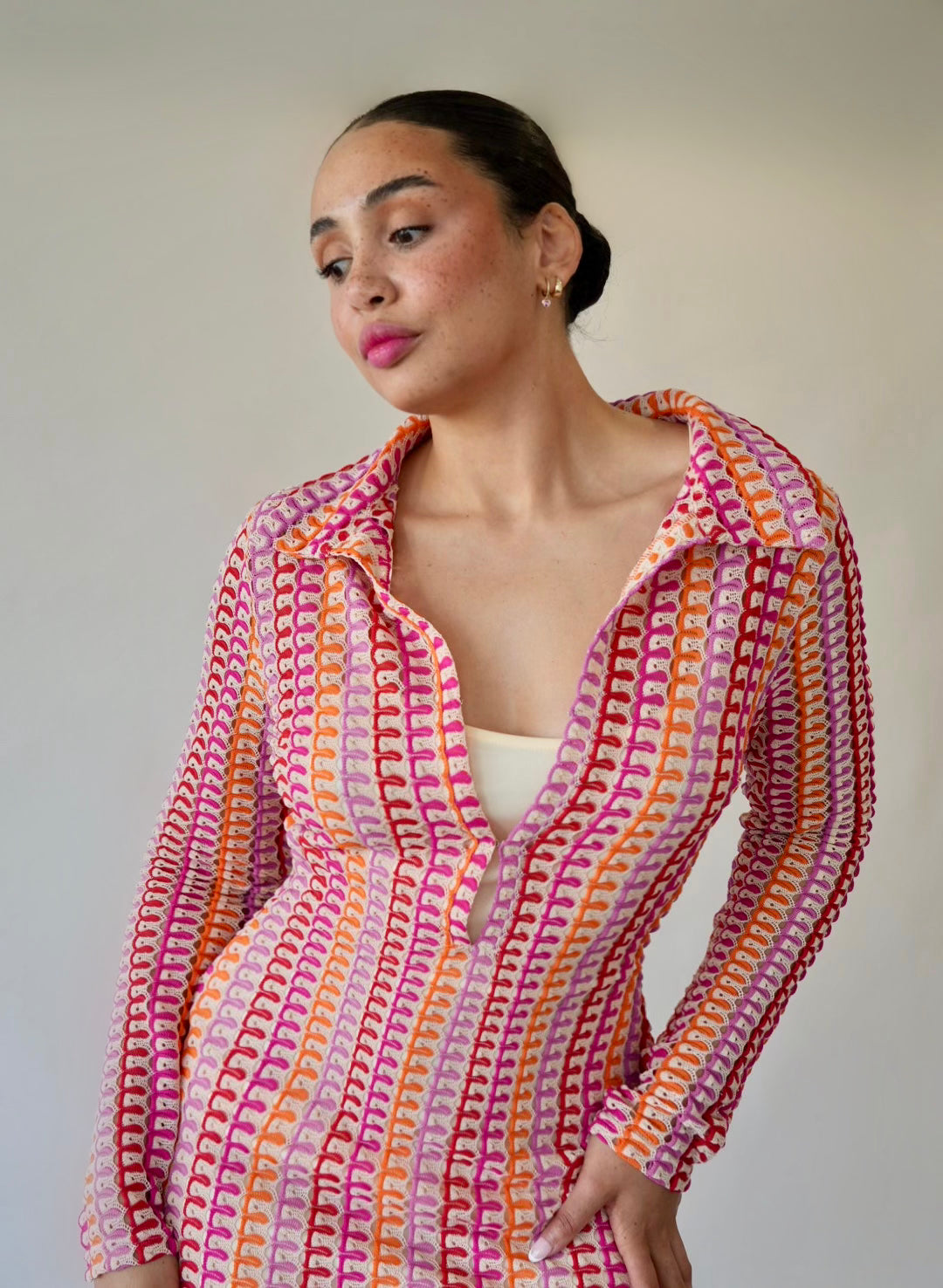 Retro Muse Long Sleeve Mini Dress