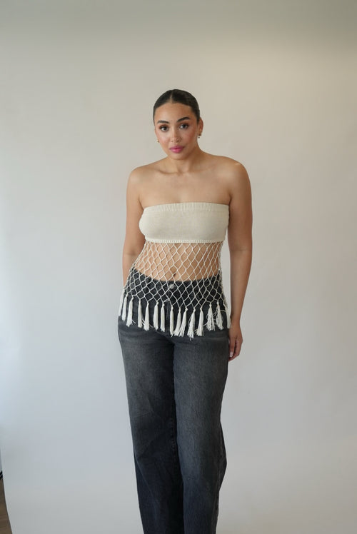 Fringe Net Bandeau Top
