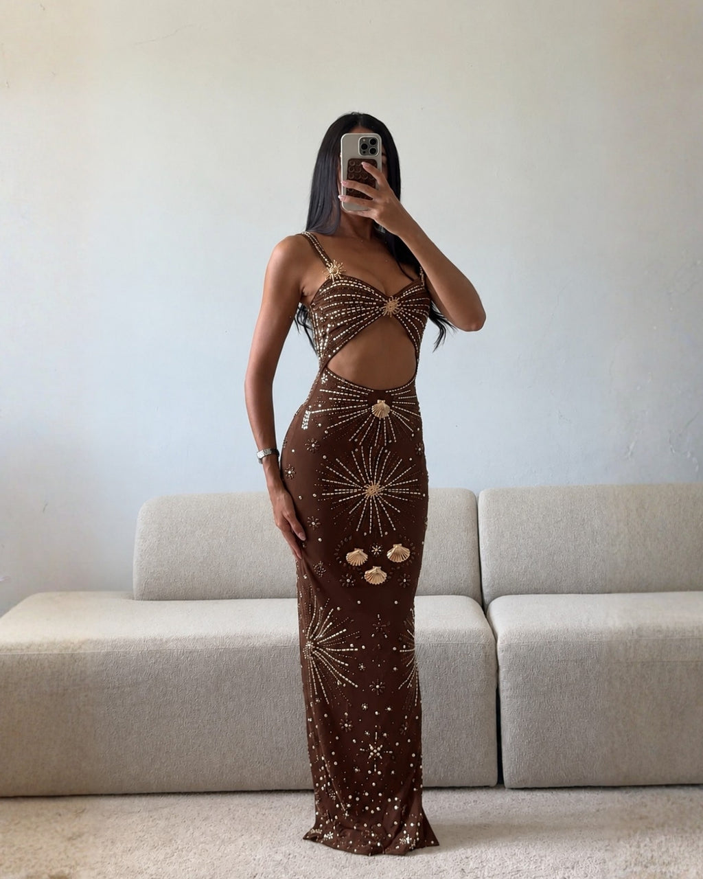 Sunset Muse Maxi Dress – Brown